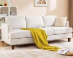 Modern 3-Seater Sofa with Deep Cushions and Armrests – 89″ Upholstered Couch for Living Room, Bedroom, Apartment, or Office (Beige)