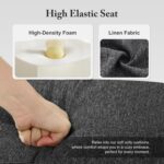 Modern 3-Seater Sofa with Deep Cushions and Armrests – 89″ Upholstered Couch for Living Room, Bedroom, Apartment, or Office (Dark Grey) - Image 3