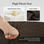 Modern 3-Seater Sofa with Deep Cushions and Armrests – 89″ Upholstered Couch for Living Room, Bedroom, Apartment, or Office (Brown) - Image 5