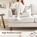 Modern 3-Seater Sofa with Deep Cushions and Armrests – 89″ Upholstered Couch for Living Room, Bedroom, Apartment, or Office (Beige) - Image 4