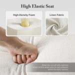 Modern 3-Seater Sofa with Deep Cushions and Armrests – 89″ Upholstered Couch for Living Room, Bedroom, Apartment, or Office (Beige) - Image 6