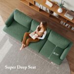 Modern 3-Seater Sofa with Deep Cushions and Armrests – 89″ Upholstered Couch for Living Room, Bedroom, Apartment, or Office (Green) - Image 5