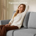 Modern 3-Seater Sofa with Deep Cushions and Armrests – 89" Upholstered Couch for Living Room, Bedroom, Apartment, or Office (Grey) - Image 5