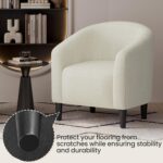 Barrel Chairs, Furry Accent Chairs with Soft Padded Armrest for Living Room Bedroom Waiting Room Office, Set of 2, Ivory - Image 4